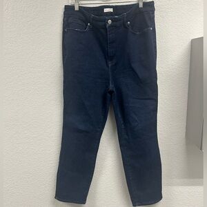 Good American Blue Stretch High Rise Denim Jeans. Size 18